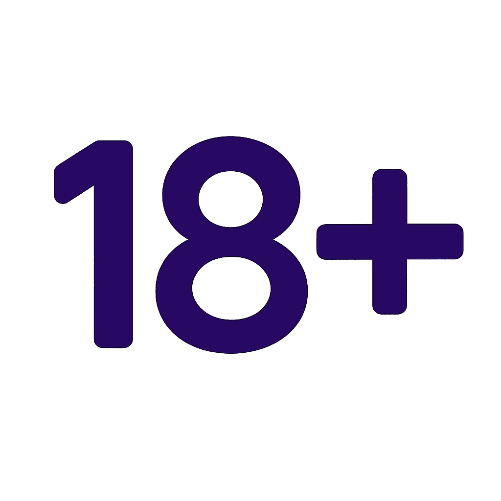 18+ Symbol Footer of Page