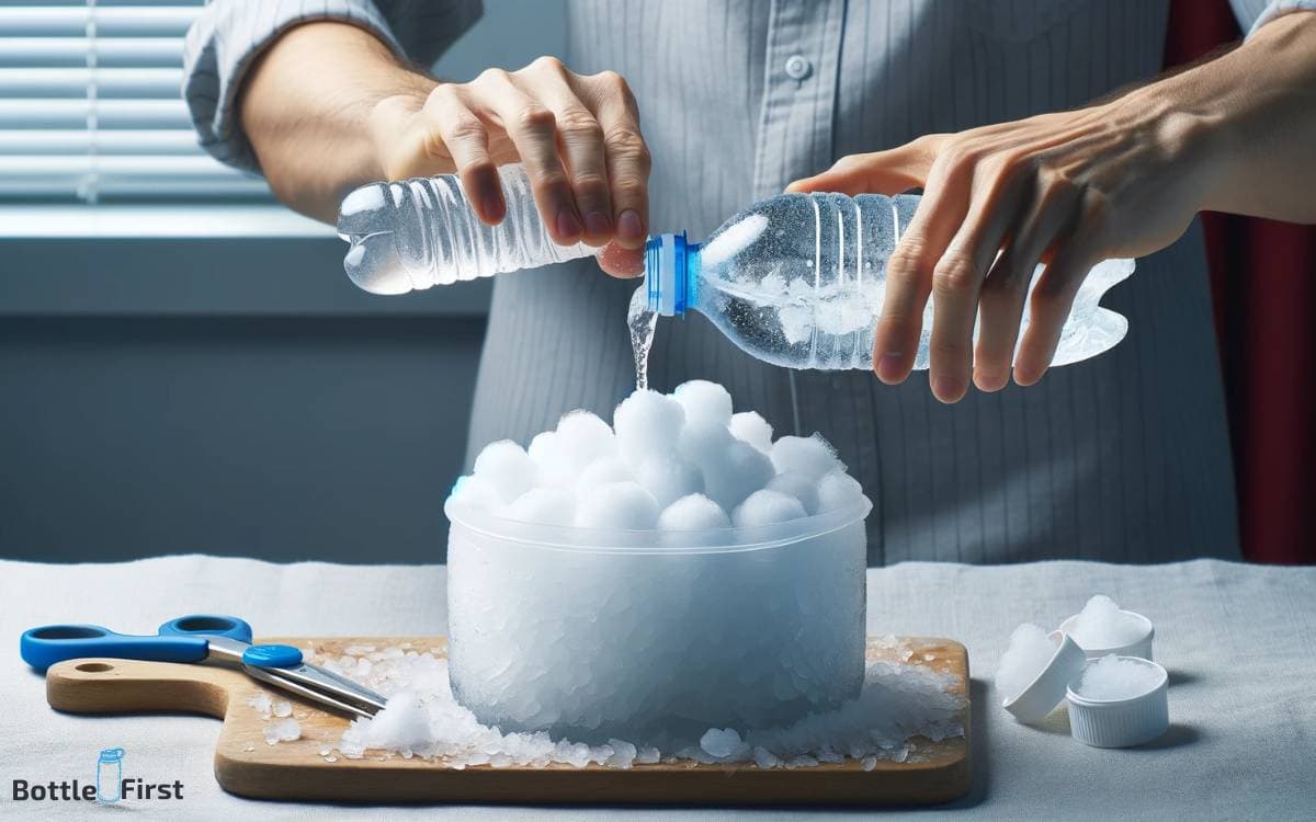 Creating The Cotton Ice Using The Water Bottle