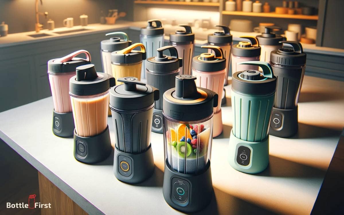 Blender Bottles With Ergonomic Grips And Opening Mechanisms