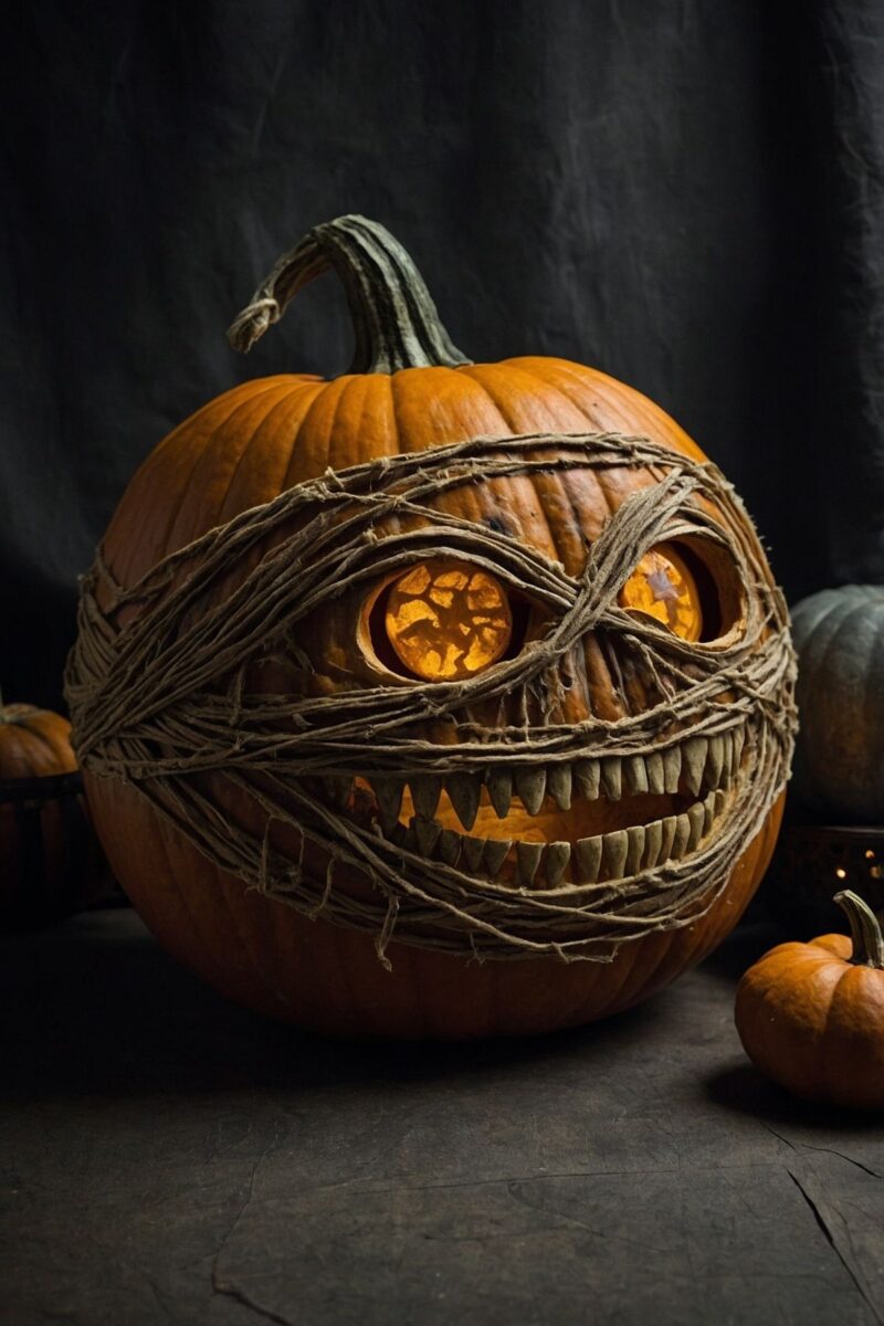 Mummy Wrapped Pumpkin ()