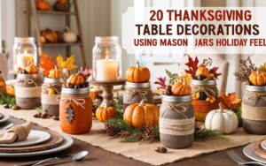 20 Thanksgiving Table Decorations Using Mason Jars for a Rustic Holiday Feel