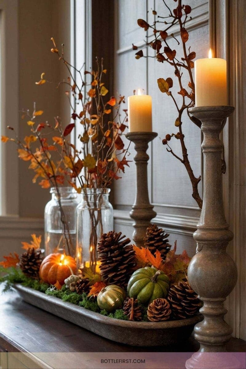 Leafy Mantel Decor