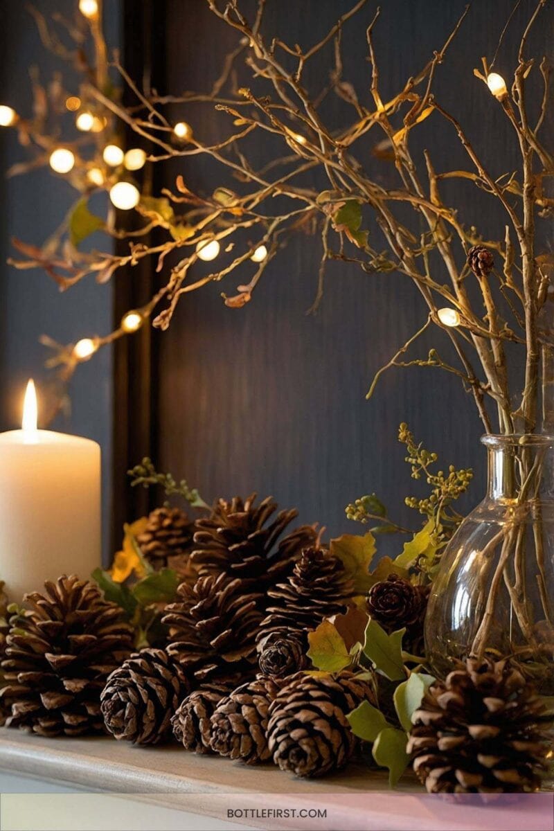 Leafy Mantel Decor