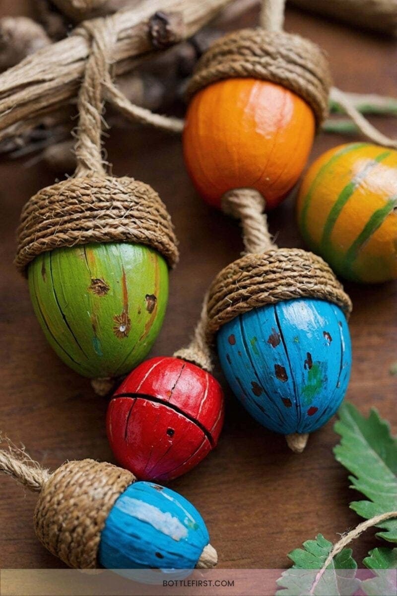 Painted Acorn Garland