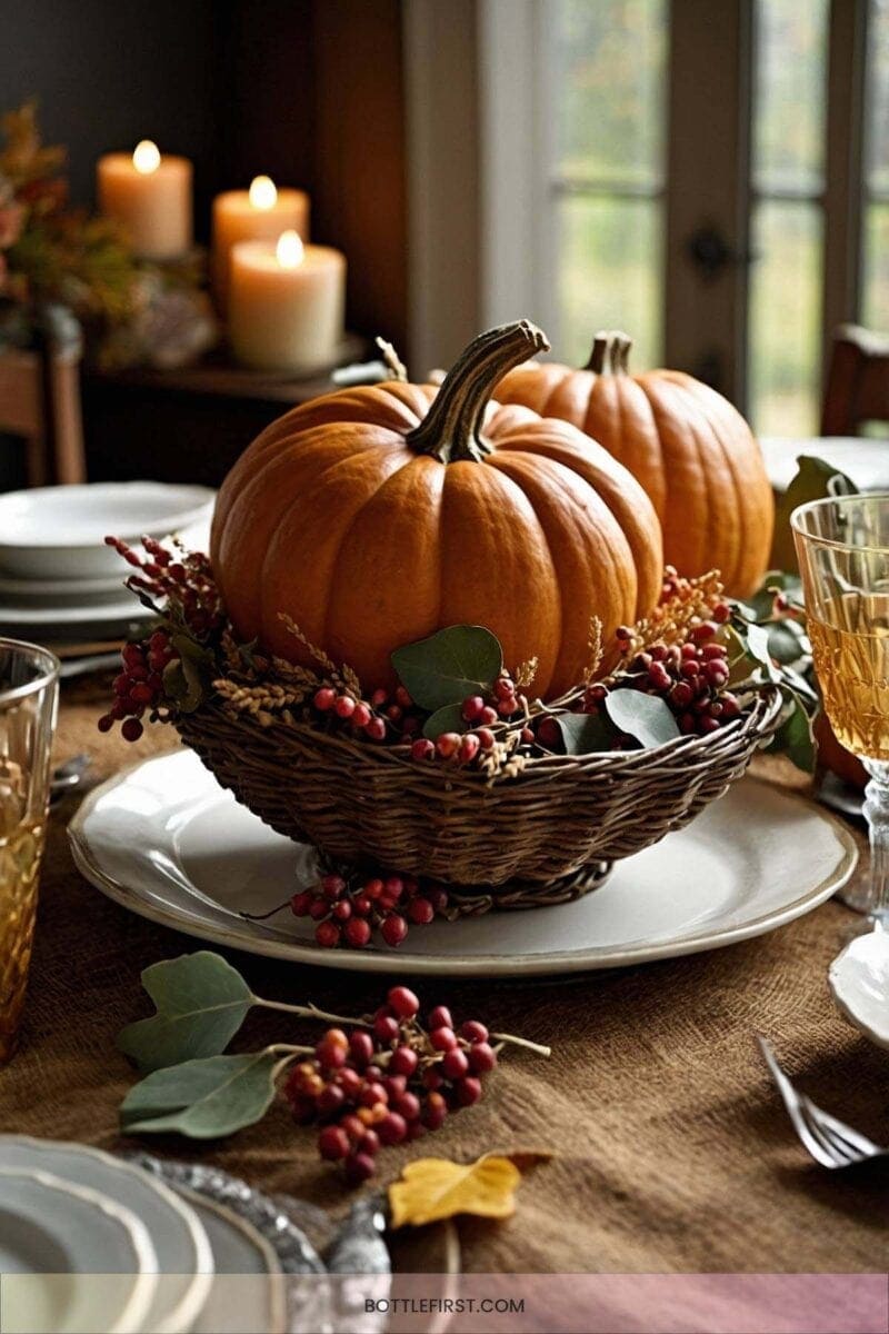 Rustic Cornucopia Centerpieces