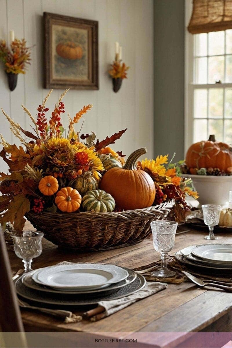 Rustic Cornucopia Centerpieces