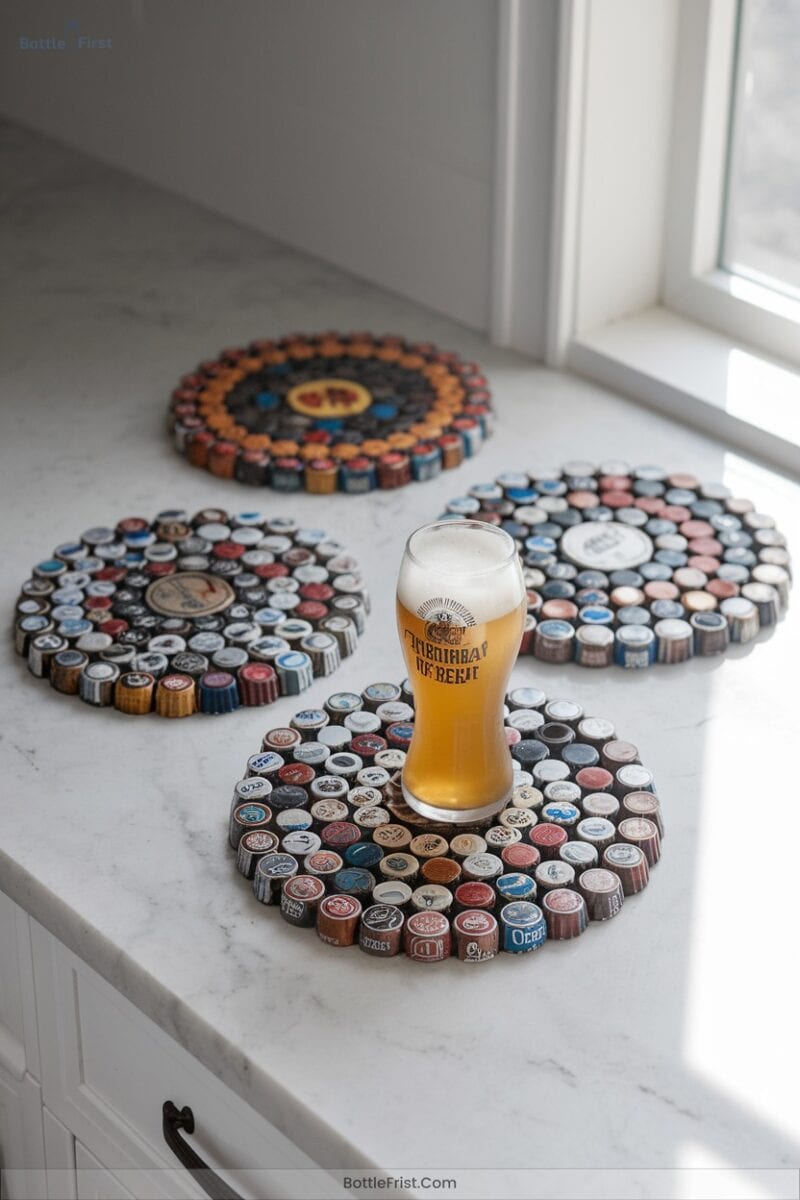 Constructing Bottle Cap Trivets