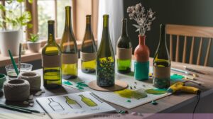 Creative Green Wine Bottle Crafts for Eco Friendly Decor
