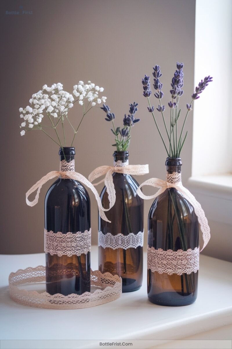 Lace Trim Vases