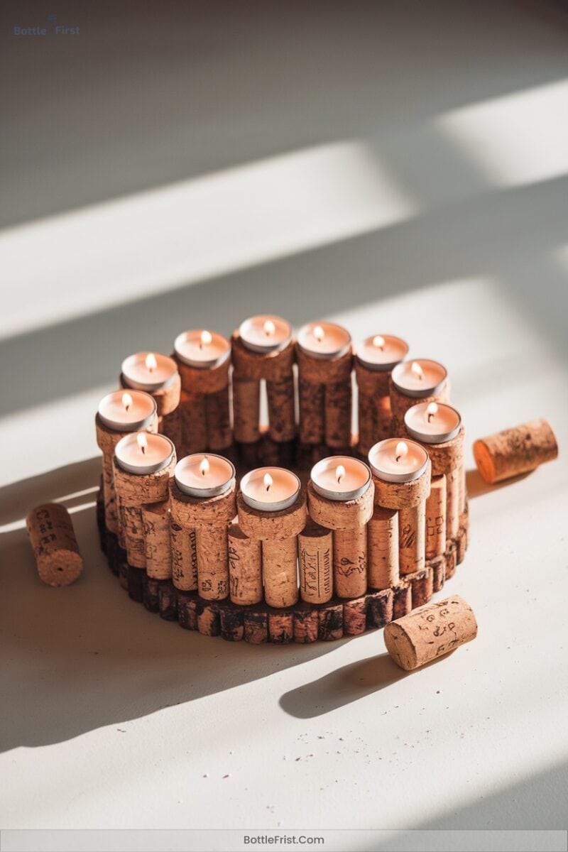 Rustic Cork Candle Decor