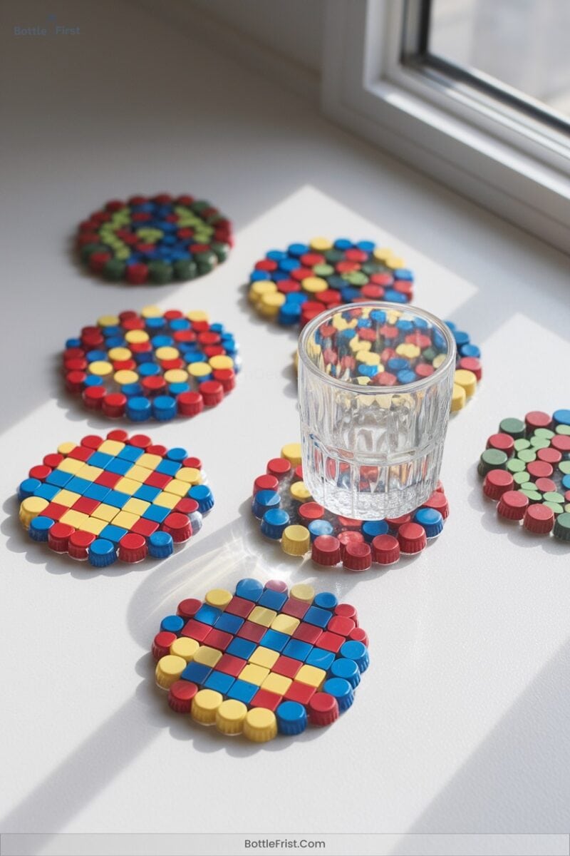 Colorful Bottle Cap Coasters
