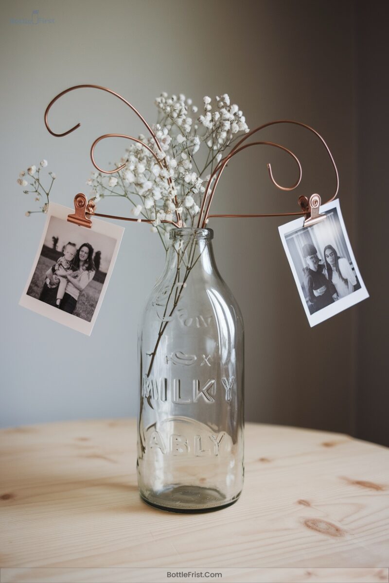 Milk Bottle Photo Holders