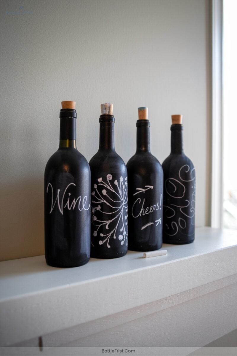 Painting Chalkboard Bottles for Creative Use
