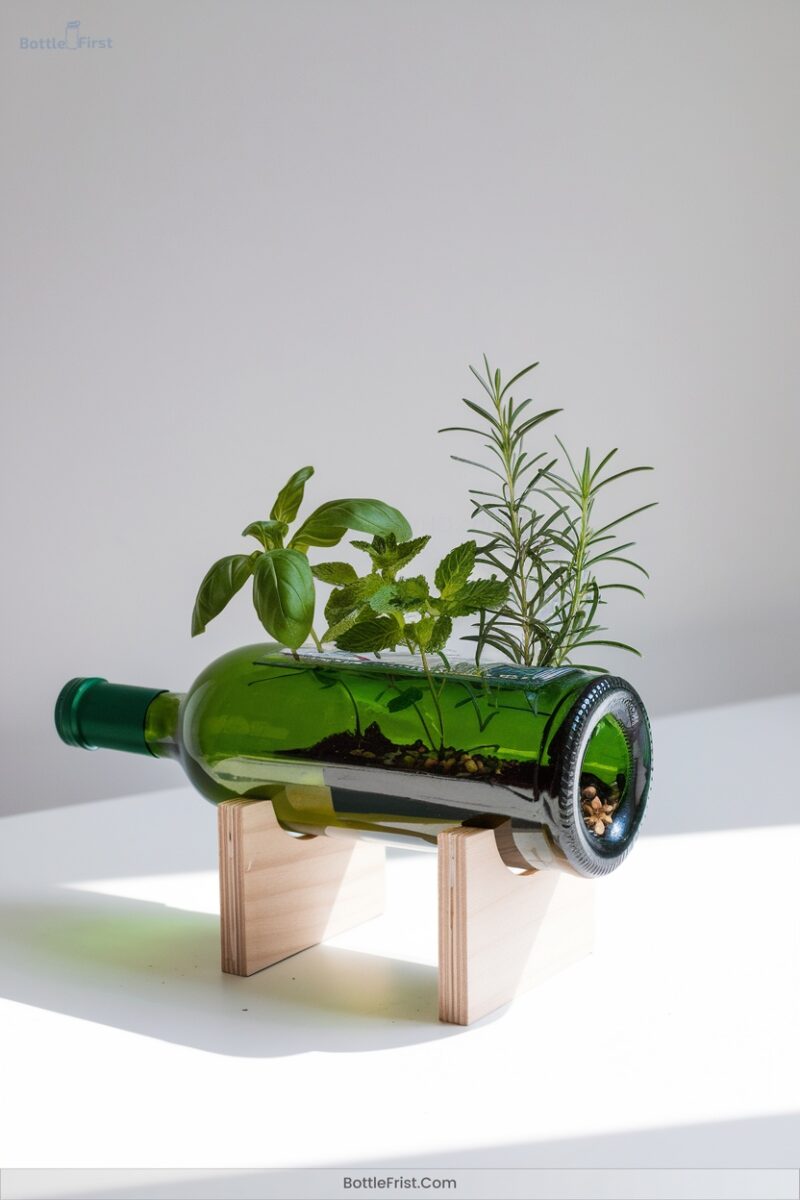 Wine Bottle Herb Garden