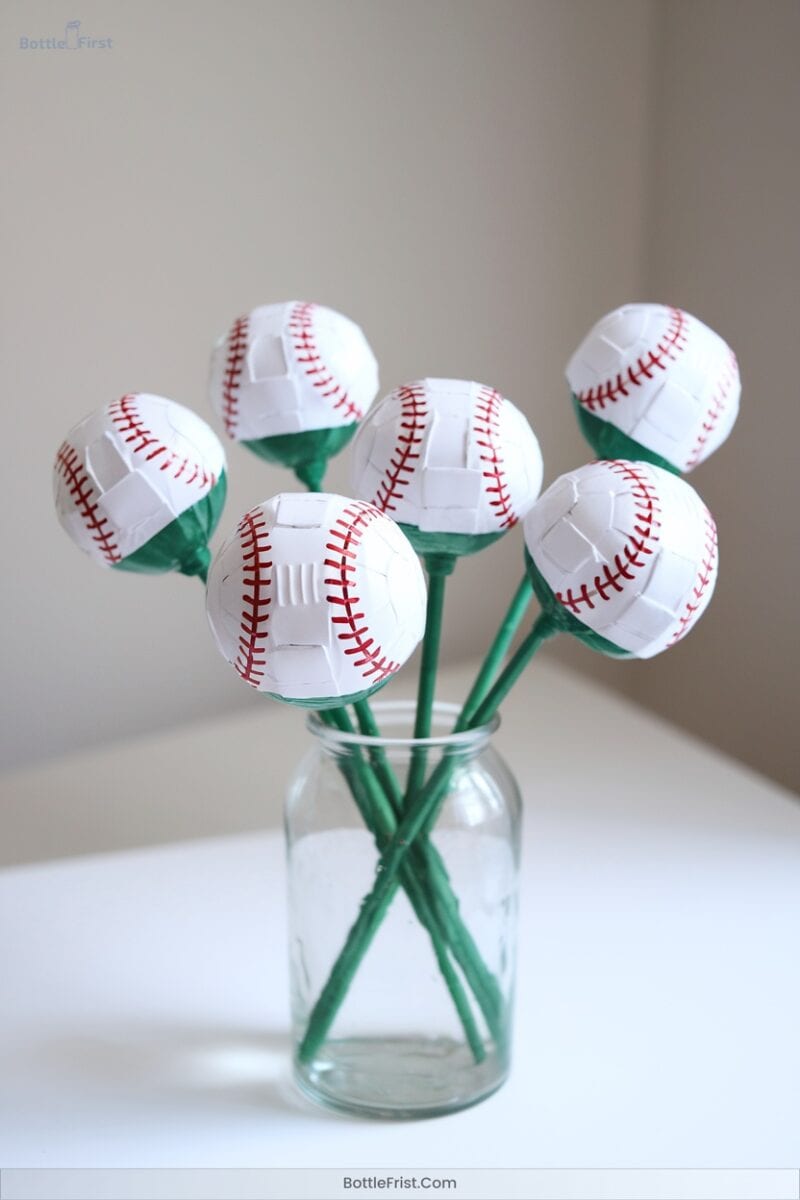 DIY Baseball Flowers