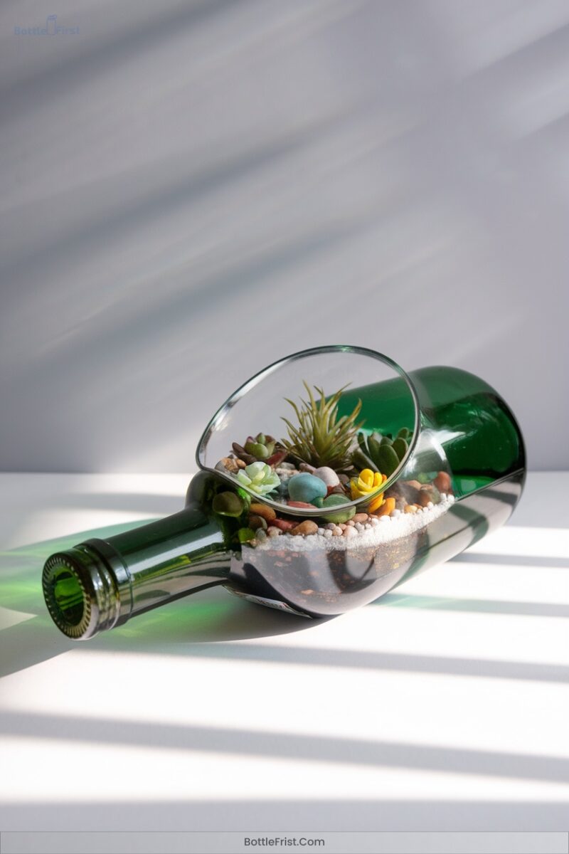 Terrariums With Colored Bottles