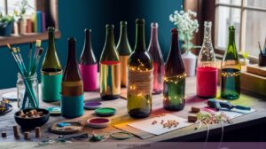 Vibrant Colored Wine Bottle Crafts to Add Pop to Any Room