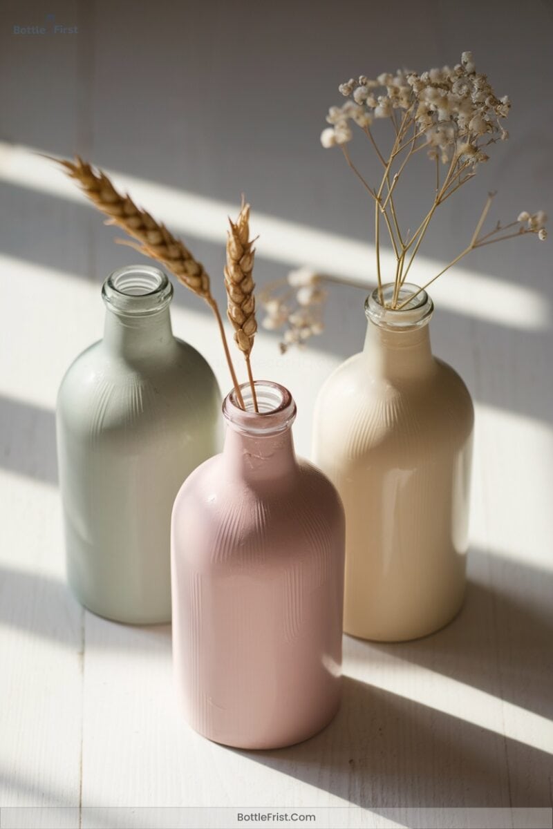 Painted Milk Bottle Vases