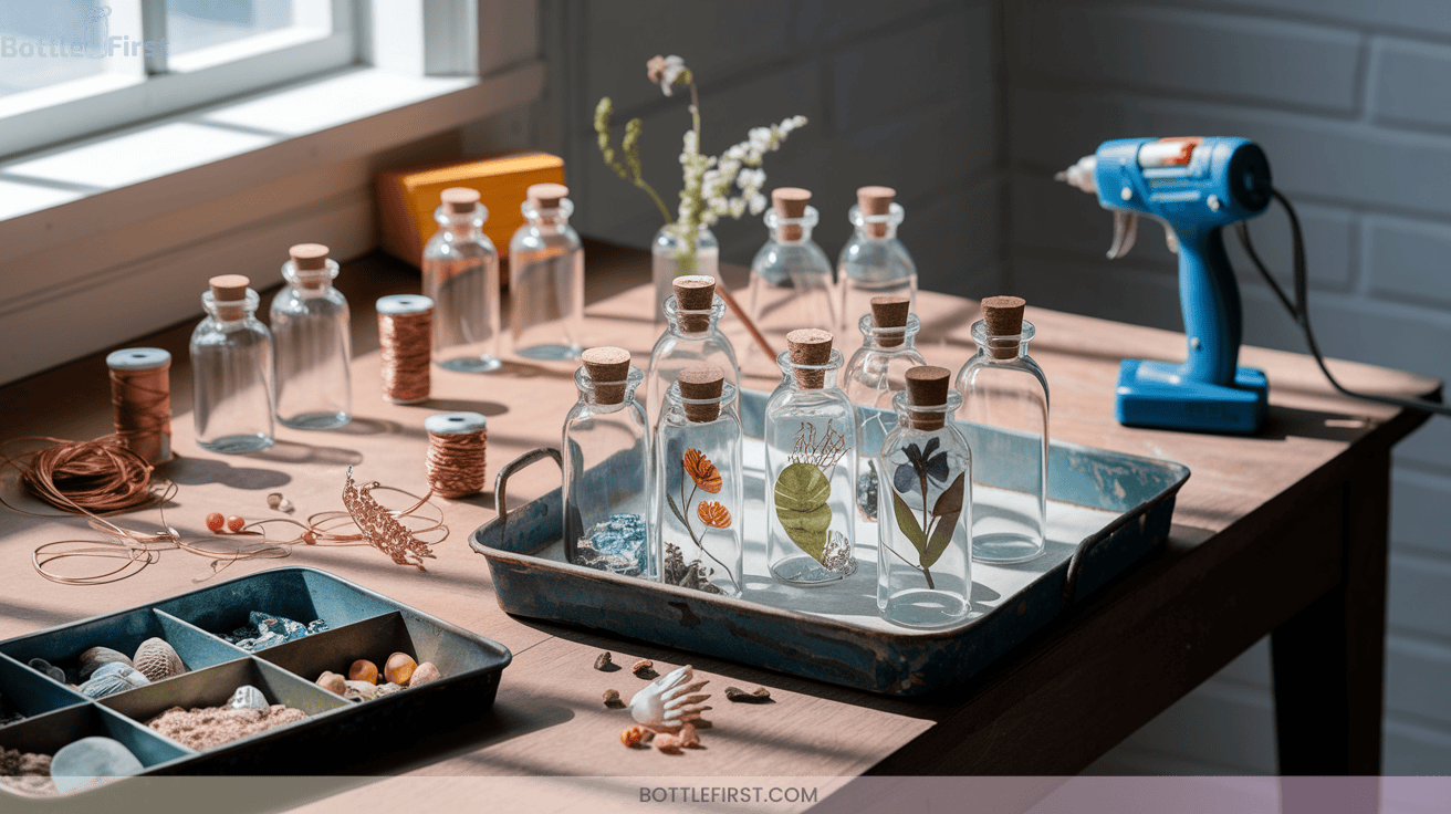 Charming Mini Glass Cork Bottle Crafts for Whimsical Gifts