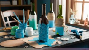 Coastal Beachy Wine Bottle Crafts for Summer Vibes All Year