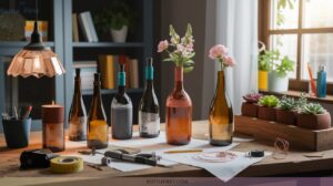 Impressive Cut Wine Bottle Crafts for Functional Art Pieces