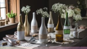 Elegant Wine Bottle Crafts for Wedding Celebrations