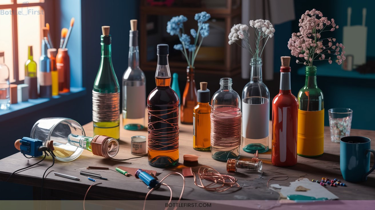 Creative Empty Alcohol Bottle Crafts for Home Decor