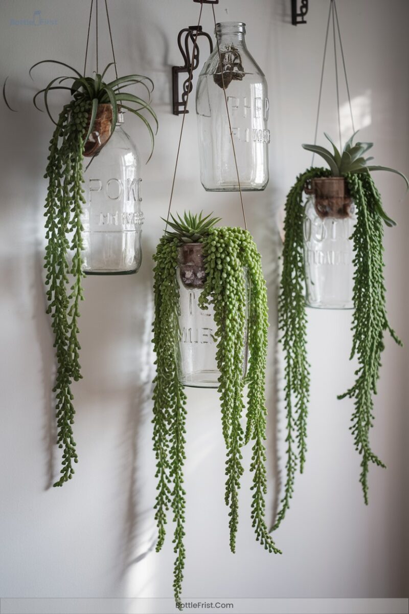 Hanging Milk Bottle Planters