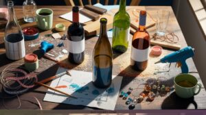 Bold Red Wine Bottle Crafts for Statement Home Accents