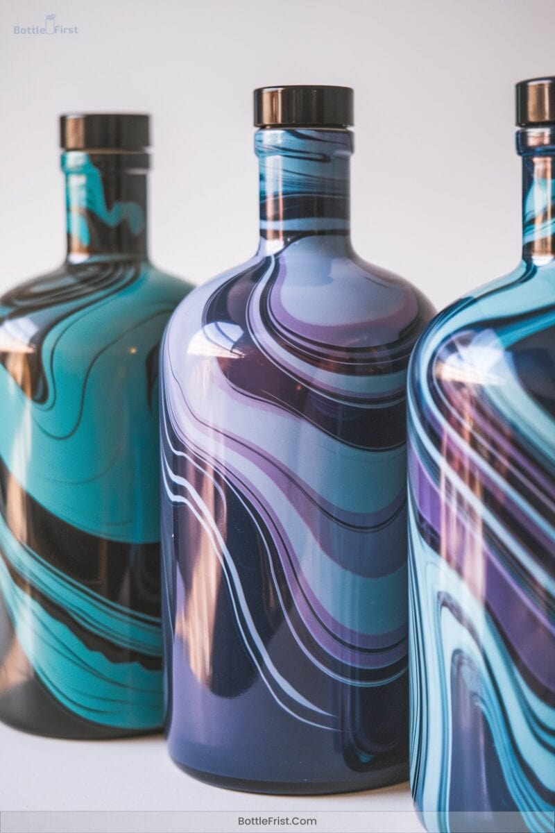 Swirled Color Hydrodip Bottles