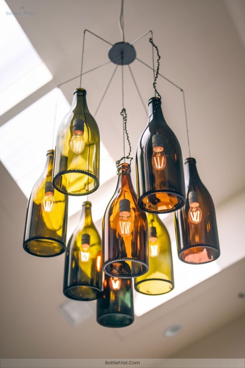 Wine Bottle Chandelier