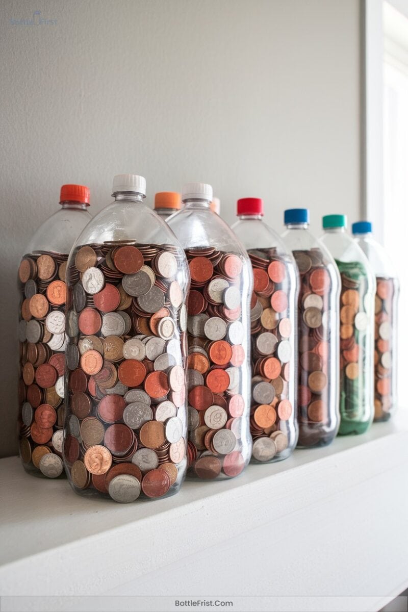 Coin Filled Money Bottles