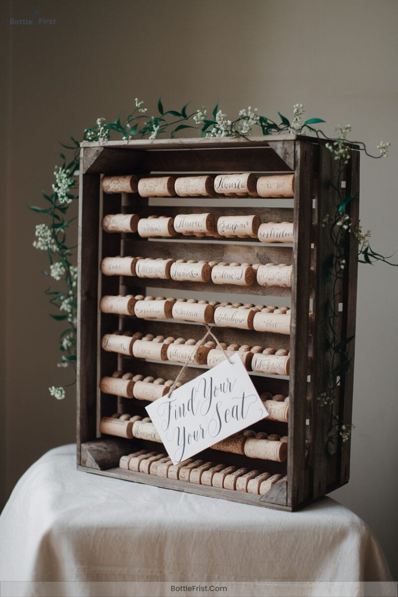 Escort Card Wine Crate Displays