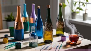 Gorgeous Painted Wine Bottle Crafts to Brighten Your Home