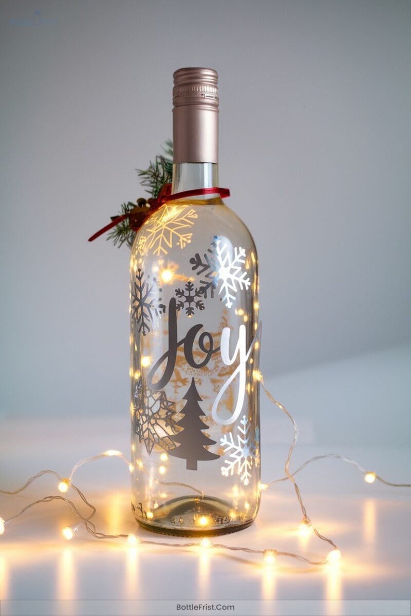 Holiday Themed Wine Bottle Decorations
