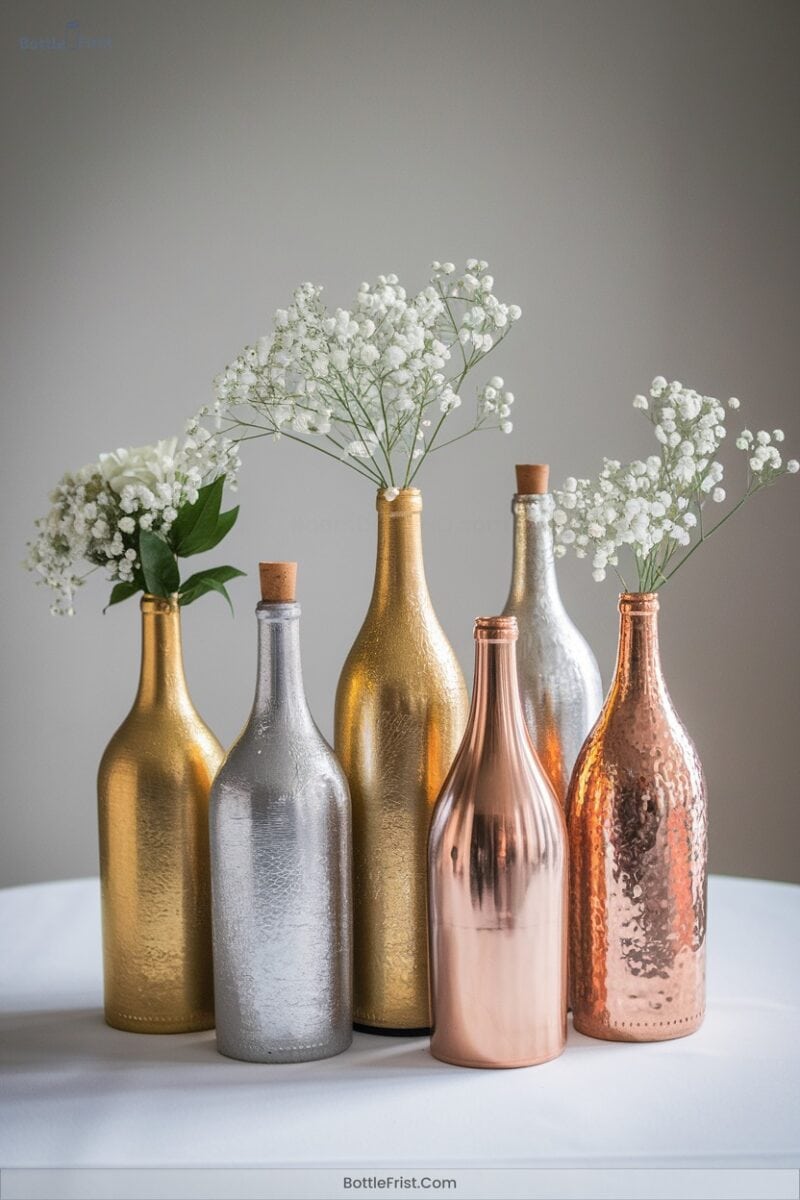 Mismatched Metallic Centerpieces