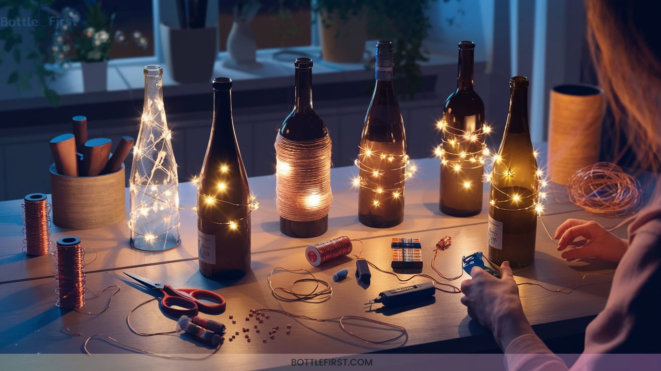 Magical Wine Bottle Crafts with Lights for Ambient Glow