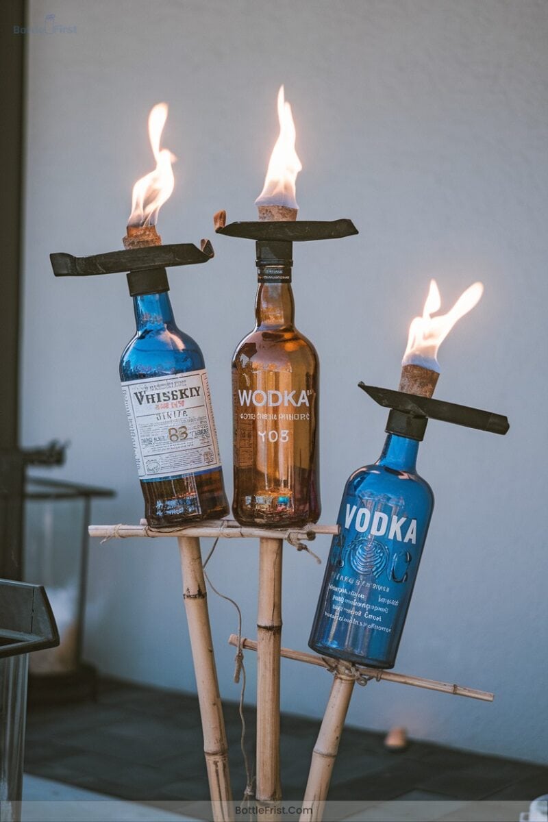 Crafting Outdoor Tiki Torches With Liquor Bottles