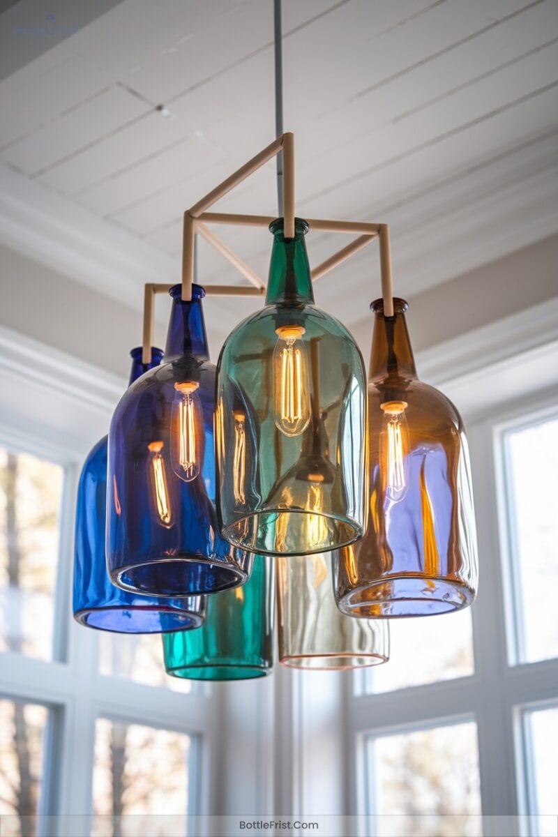 Colorful Bottle Chandeliers