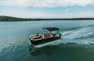 Lowe SS210 boat cruising on water with Mercury 60ELPT-CT motor.