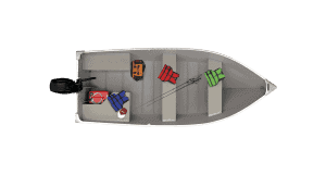 Fishing boat with gear and equipment for freshwater angling.