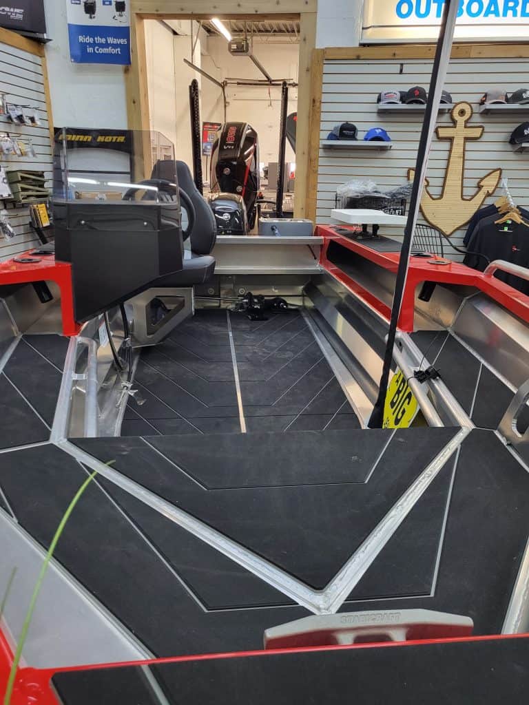 Interior view of the StabiCraft 1450 Frontier Sportfish boat.