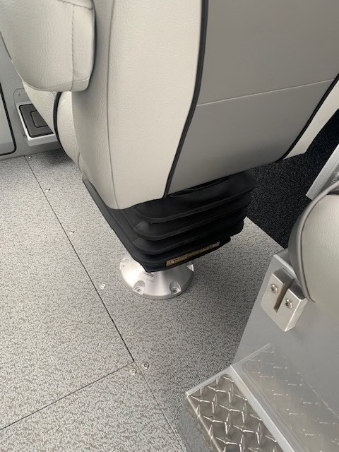 View of boat seat and footrest in KingFisher 2225 Escape HT.