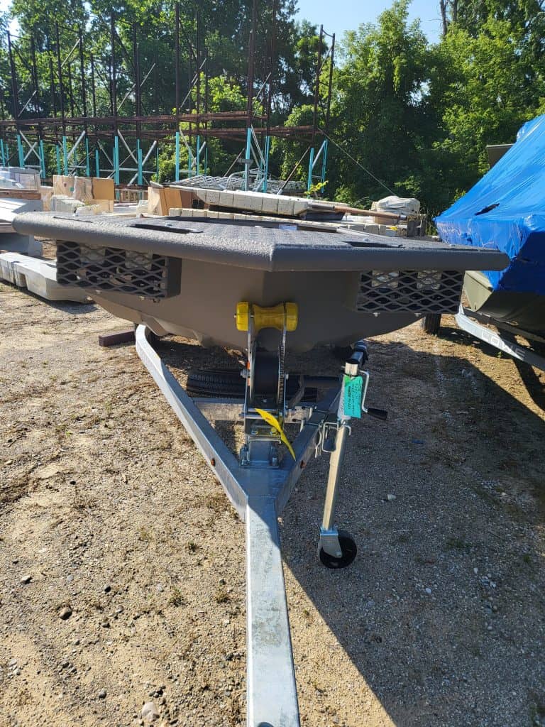 Boat trailer for SeaArk 1548-DXS DKLD model with sturdy construction.