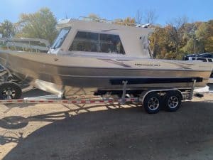 Camp and Cruise Thunder Jet 26 Alexis Pro XL boat on trailer.