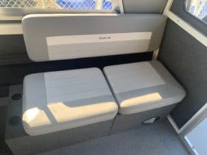 Comfortable boat seating on Thunder Jet 26 Alexis Pro XL model.
