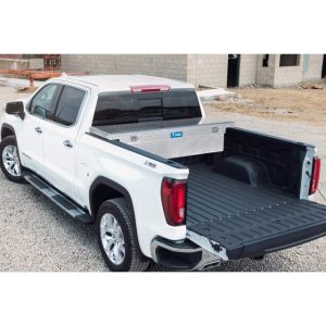 High-quality truck bed with storage solution available at Camp & Cruise.