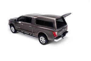 Durable pickup truck at Camp & Cruise with spacious cargo bed. Ideal for outdoor adventures and work needs.