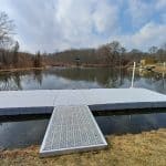 Floating dock at Camp & Cruise, ideal for boating, fishing, and outdoor recreation.