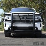 Durable steel grille guard for trucks at Camp & Cruise. Enhance vehicle protection and style with quality automotive parts.